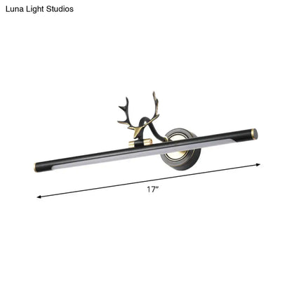 Modern white led toilet vanity light with black metal shade bathroom