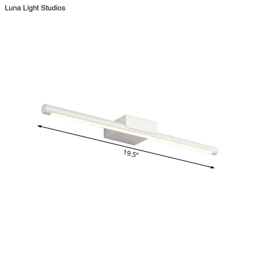 Modern white led vanity lamp with acrylic shade – bathroom wall light