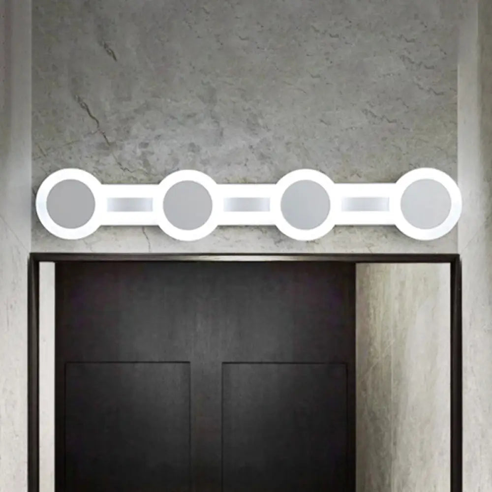 DecorBites™ Modern White LED Vanity Light - 16"/23.5" Linear Wall Sconce with Acrylic Shade - Warm/White Light, 3/4 Lights