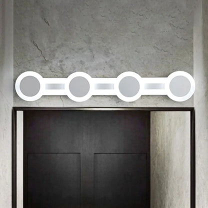DecorBites™ Modern White LED Vanity Light - 16"/23.5" Linear Wall Sconce with Acrylic Shade - Warm/White Light, 3/4 Lights