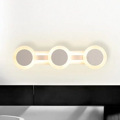 DecorBites™ Modern White LED Vanity Light - 16"/23.5" Linear Wall Sconce with Acrylic Shade - Warm/White Light, 3/4 Lights