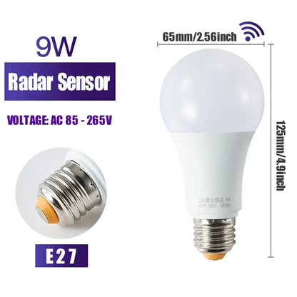 Modern white led wall lamp porch radar motion sensor lightbulb