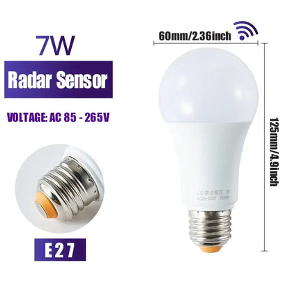 Modern white led wall lamp porch radar motion sensor lightbulb