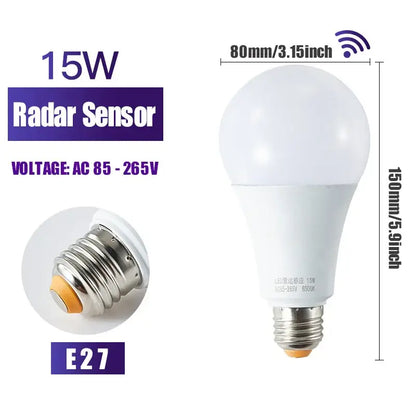 Modern white led wall lamp porch radar motion sensor lightbulb