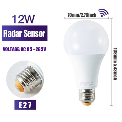 Modern white led wall lamp porch radar motion sensor lightbulb