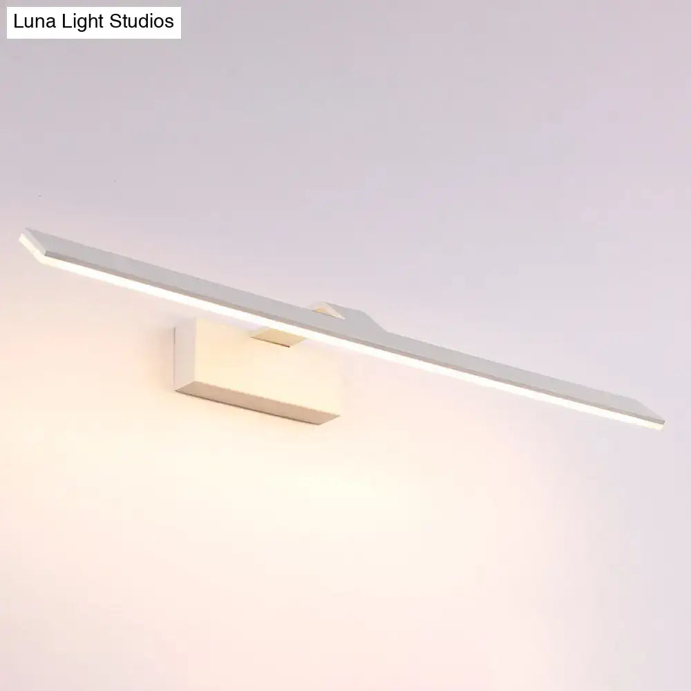 Modern white led wall mount light bathroom rectangular acrylic lamp