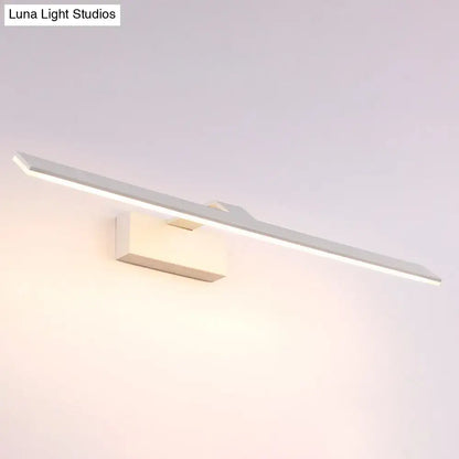 Modern white led wall mount light bathroom rectangular acrylic lamp