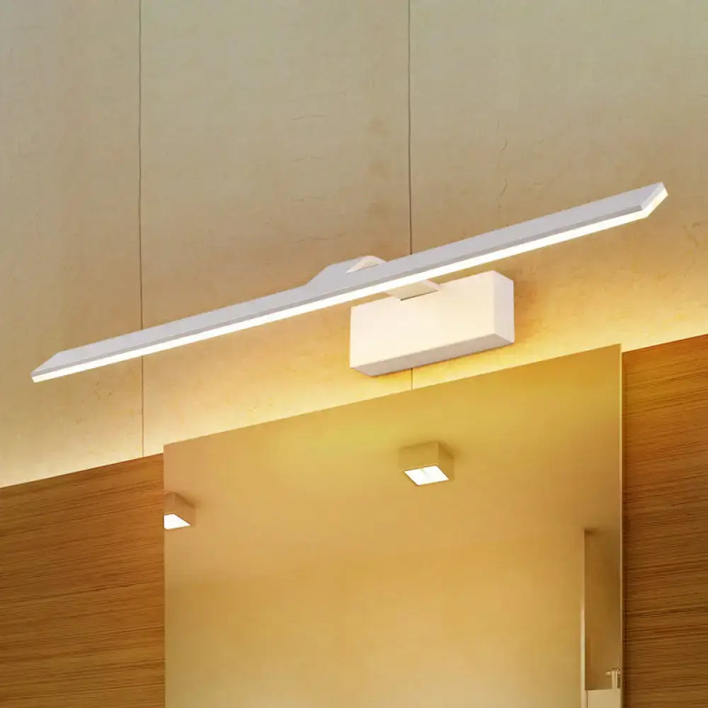 Modern white led wall mount light bathroom rectangular acrylic lamp