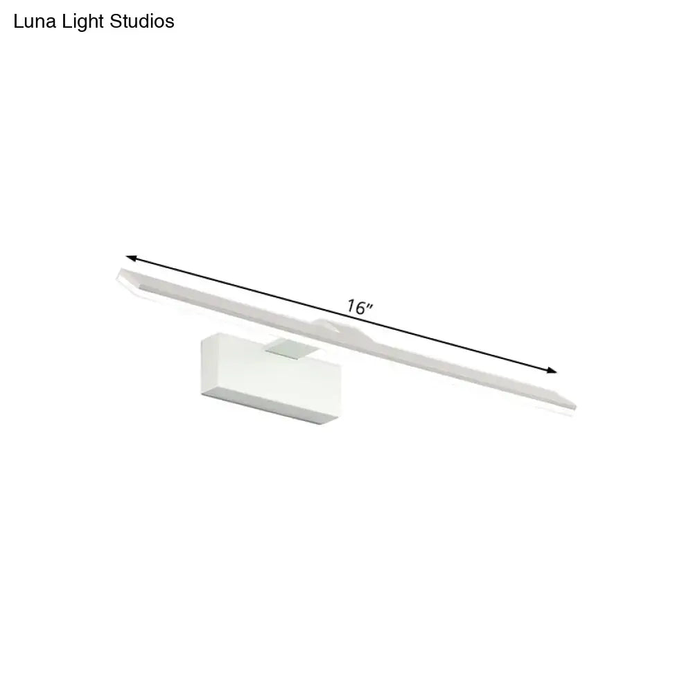 Modern white led wall mount light bathroom rectangular acrylic lamp