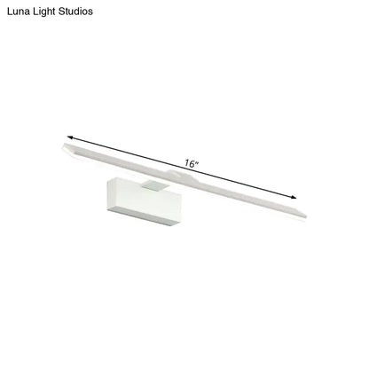 Modern white led wall mount light bathroom rectangular acrylic lamp