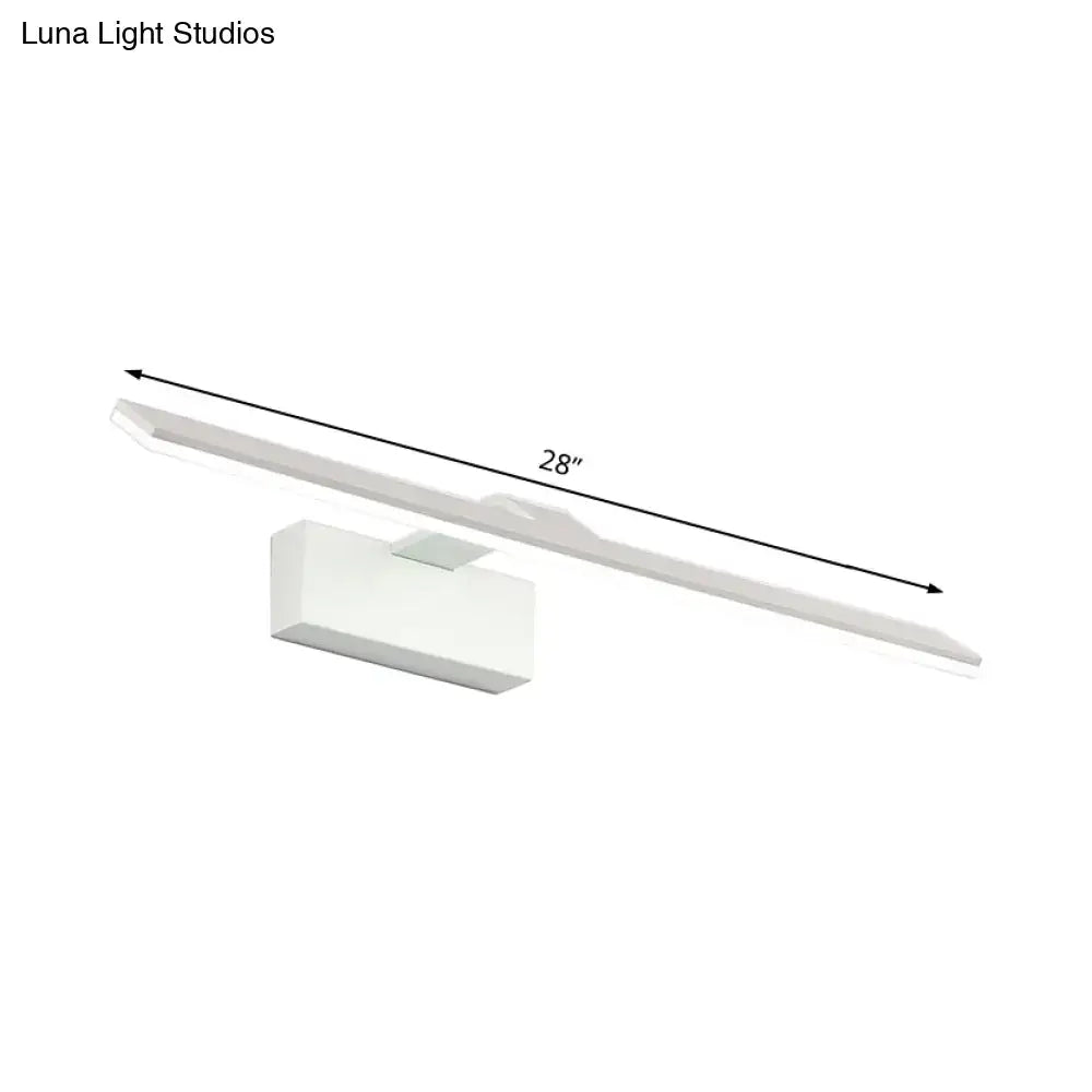 Modern white led wall mount light bathroom rectangular acrylic lamp