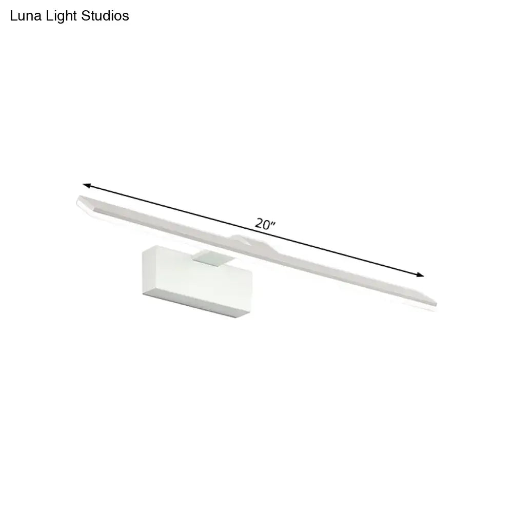 Modern white led wall mount light bathroom rectangular acrylic lamp