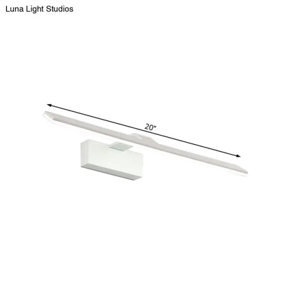 Modern white led wall mount light bathroom rectangular acrylic lamp