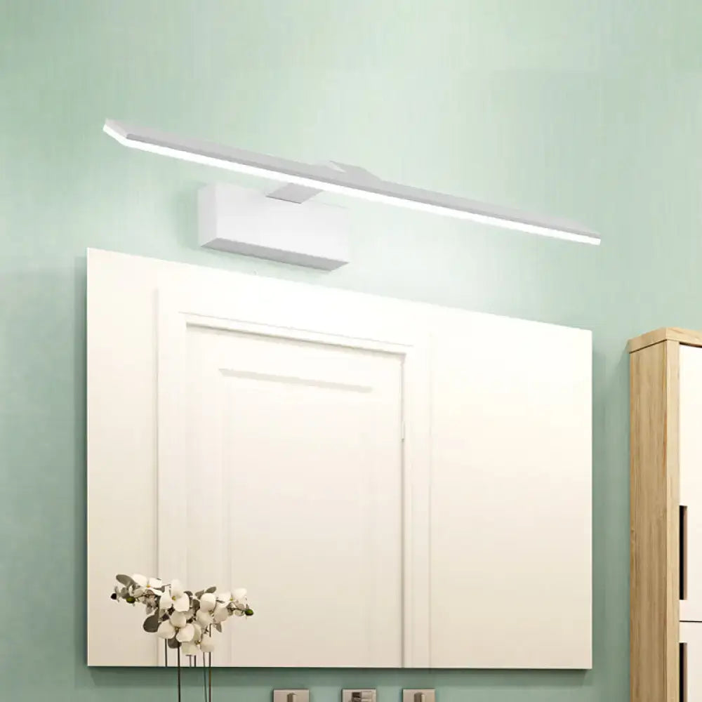 Modern white led wall mount light bathroom rectangular acrylic lamp
