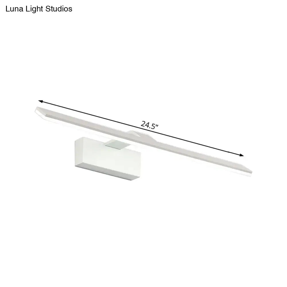Modern white led wall mount light bathroom rectangular acrylic lamp