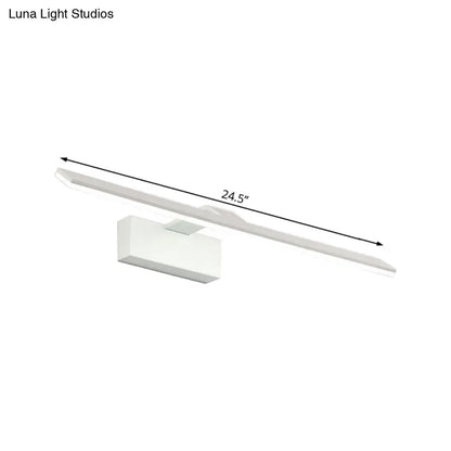 Modern white led wall mount light bathroom rectangular acrylic lamp