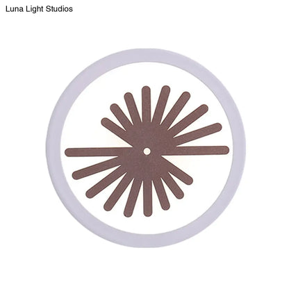 DecorBites™ Modern White LED Wall Sconce with Sector/Leaf Pattern & Warm/White Light