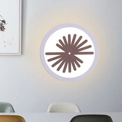 DecorBites™ Modern White LED Wall Sconce with Sector/Leaf Pattern & Warm/White Light