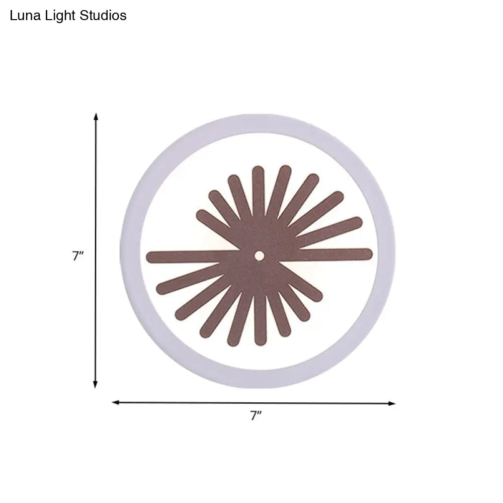 DecorBites™ Modern White LED Wall Sconce with Sector/Leaf Pattern & Warm/White Light