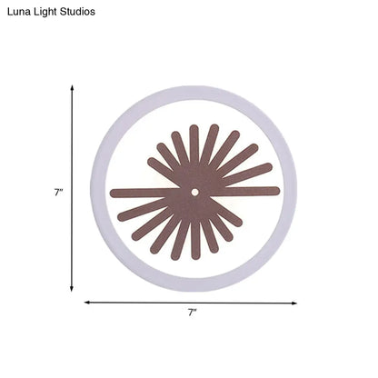 DecorBites™ Modern White LED Wall Sconce with Sector/Leaf Pattern & Warm/White Light