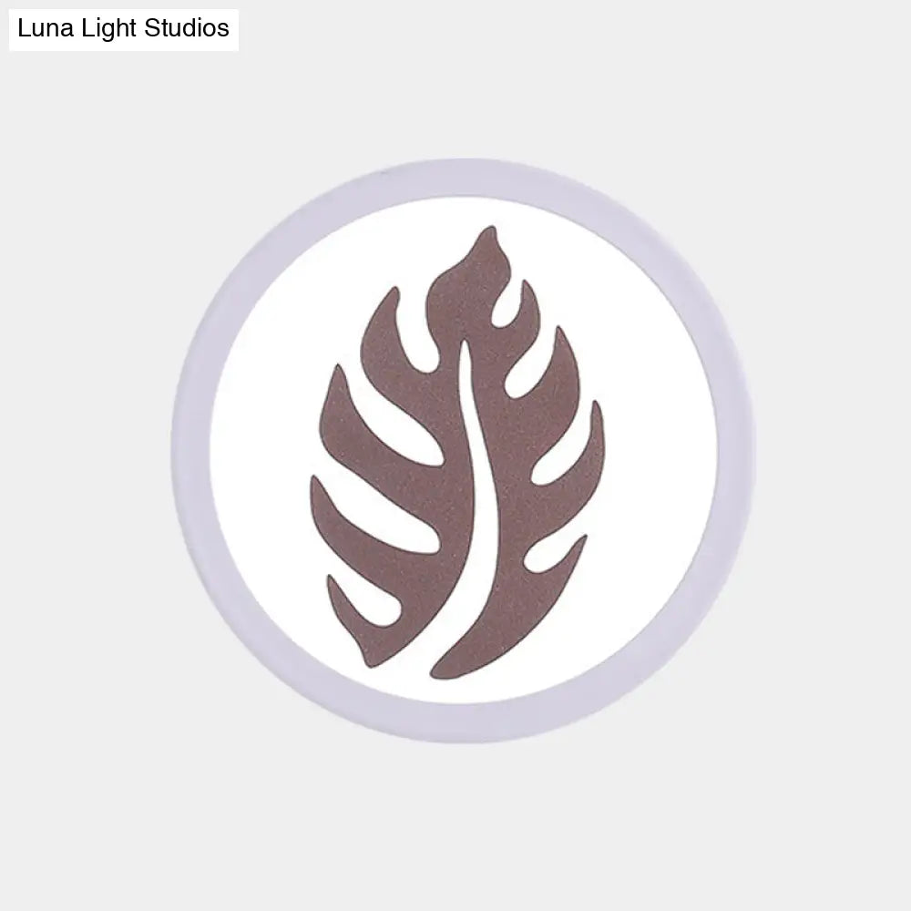 DecorBites™ Modern White LED Wall Sconce with Sector/Leaf Pattern & Warm/White Light