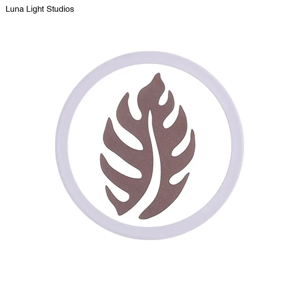 DecorBites™ Modern White LED Wall Sconce with Sector/Leaf Pattern & Warm/White Light