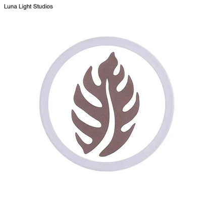 DecorBites™ Modern White LED Wall Sconce with Sector/Leaf Pattern & Warm/White Light