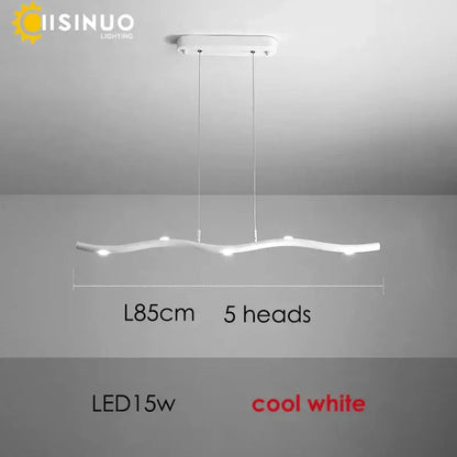 Modern white led wave pendant light dining room decor