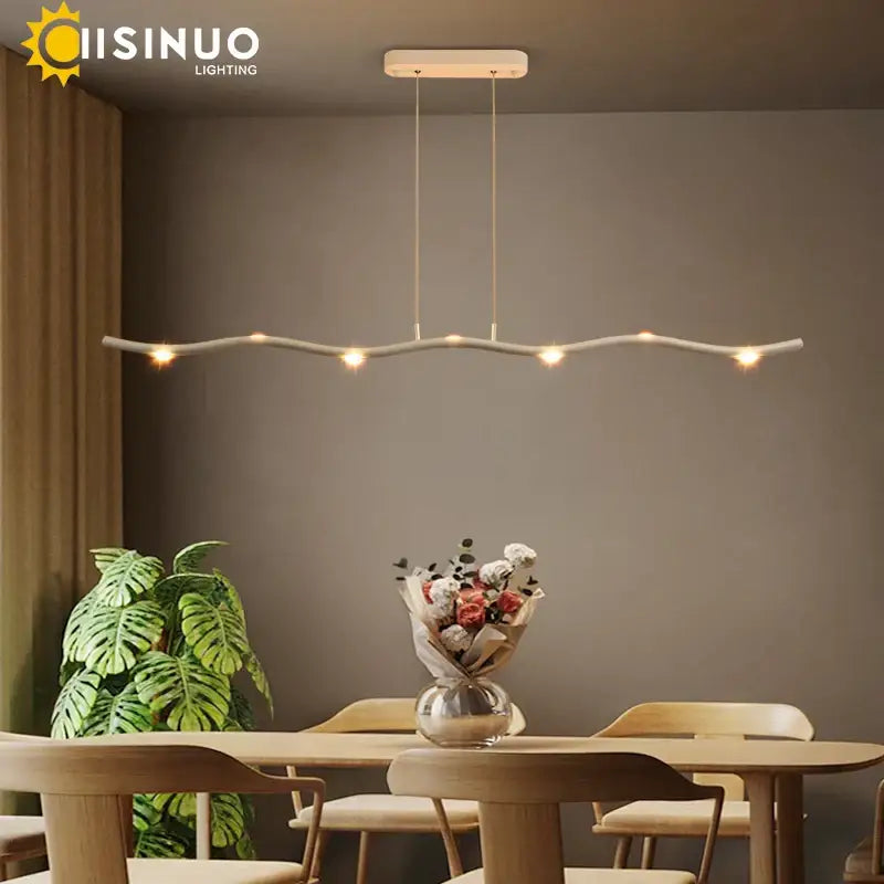 Modern white led wave pendant light dining room decor