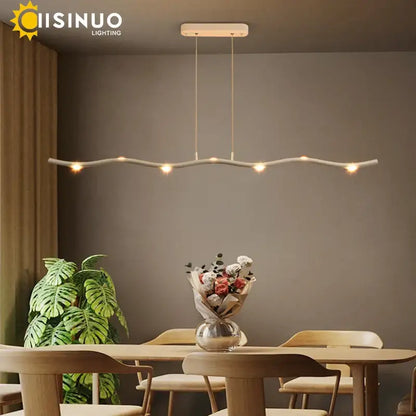 Modern white led wave pendant light dining room decor