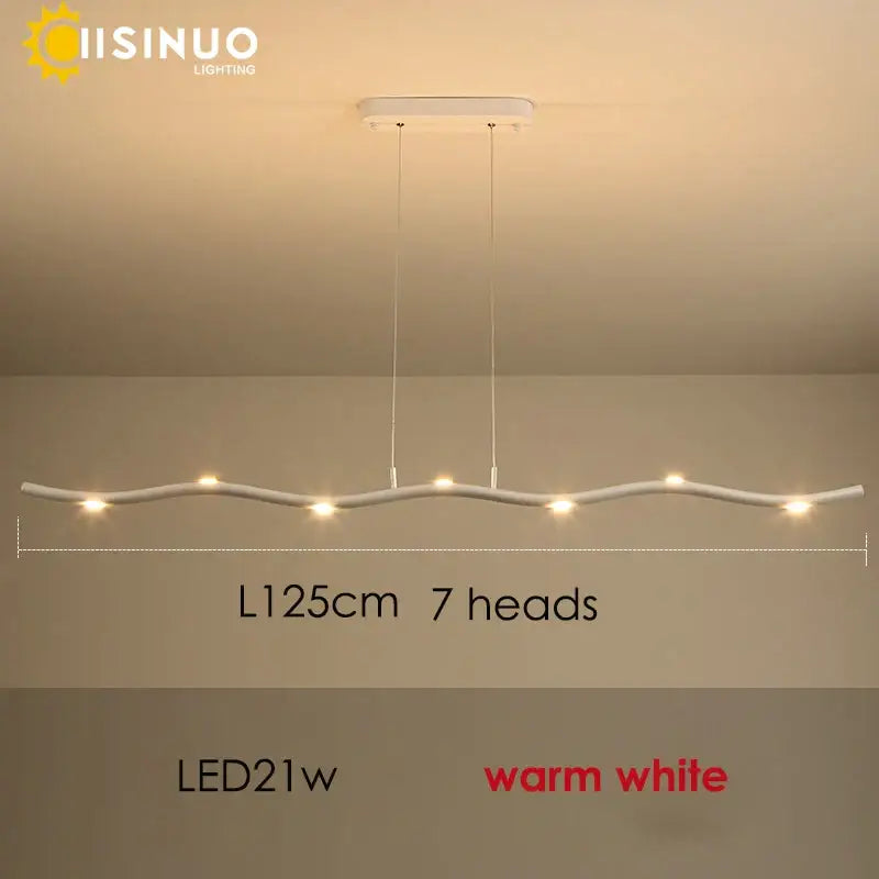 Modern white led wave pendant light dining room decor