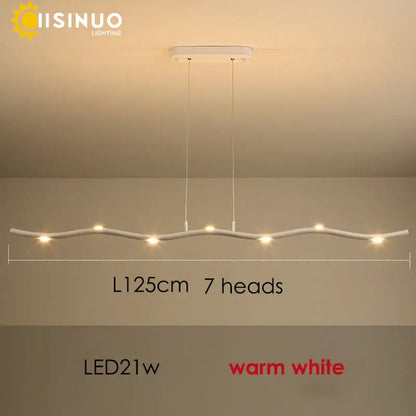 Modern white led wave pendant light dining room decor