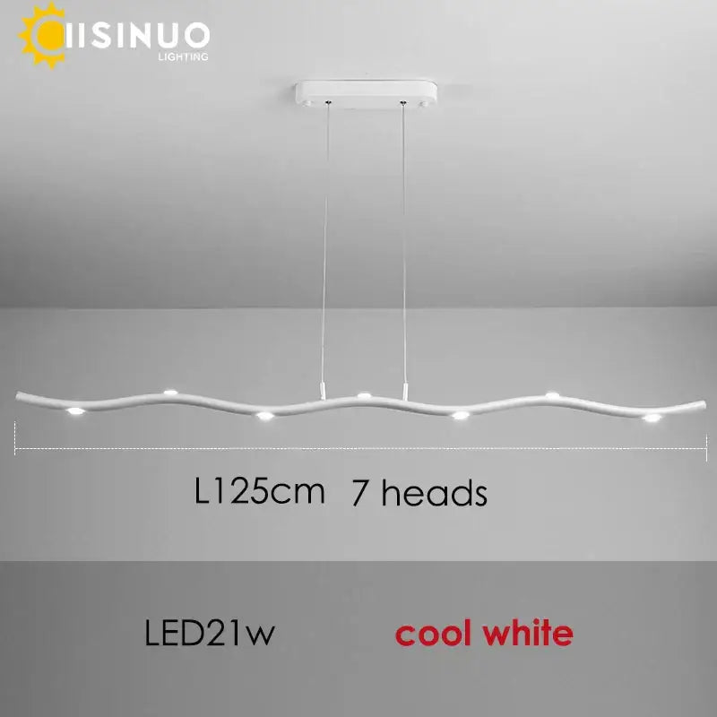 Modern white led wave pendant light dining room decor