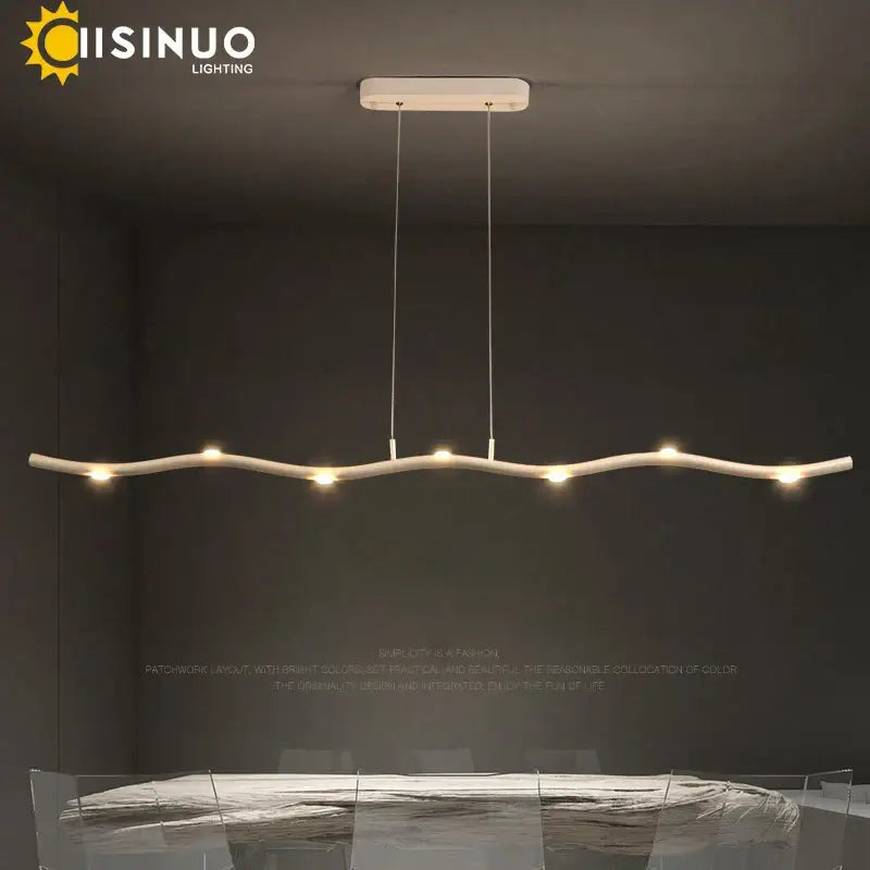 Modern white led wave pendant light dining room decor