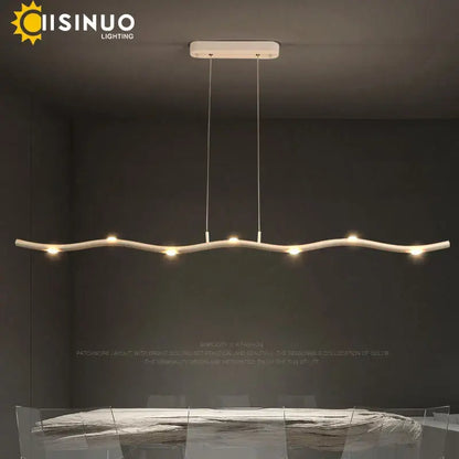 Modern white led wave pendant light dining room decor