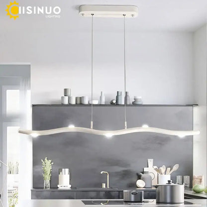 Modern white led wave pendant light dining room decor