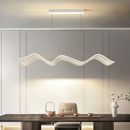 Modern white led wave pendant light for living room kitchen decor