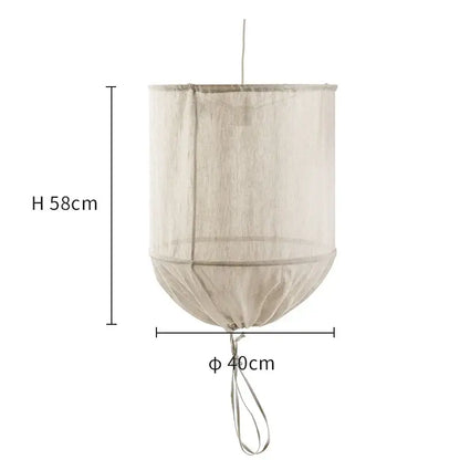Modern white linen cotton pendant lamp kitchen island lighting