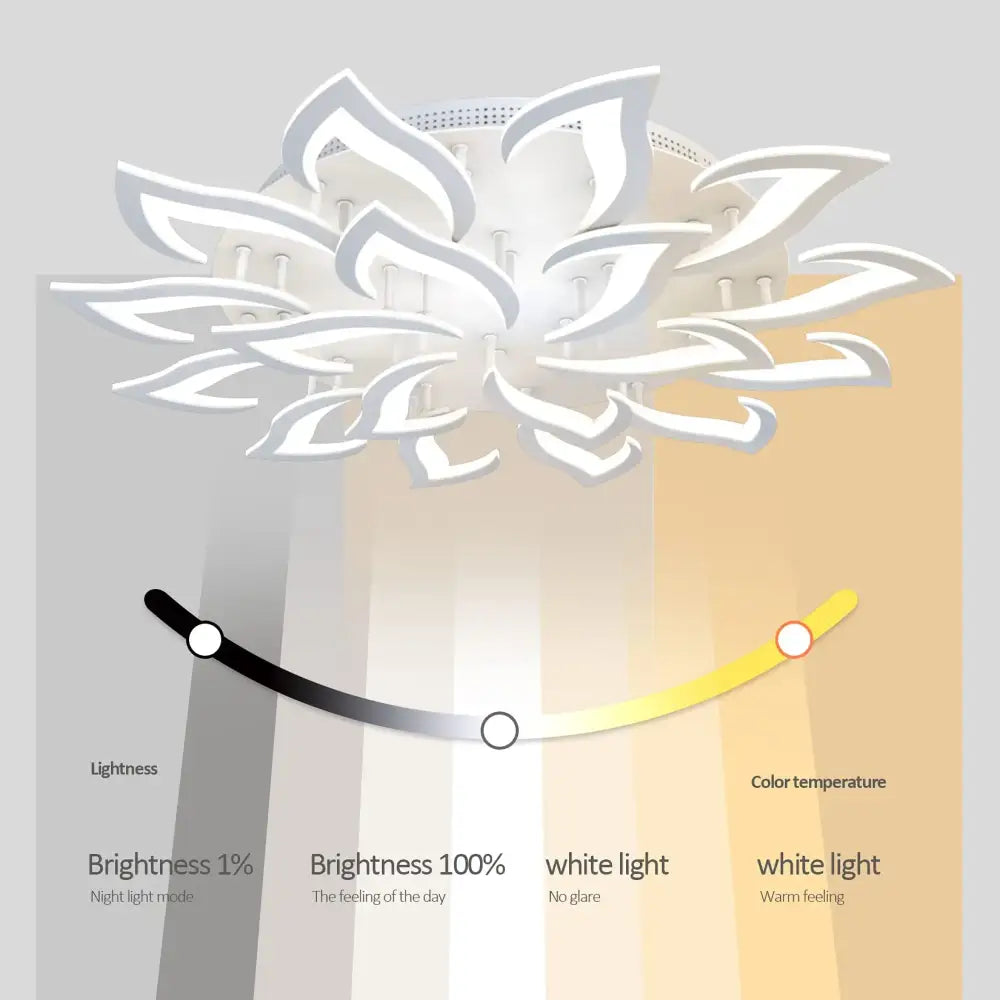 Modern white lotus flower ceiling light chandelier living room
