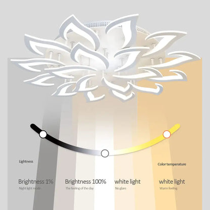 Modern white lotus flower ceiling light chandelier living room