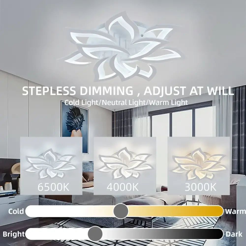 Modern white lotus flower ceiling light chandelier living room