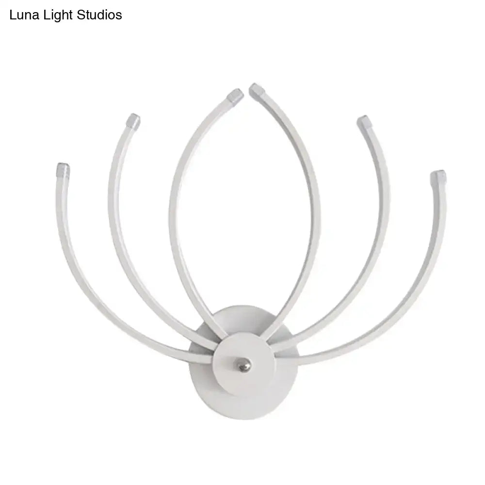 Modern white lotus wall sconce bedroom led curved light