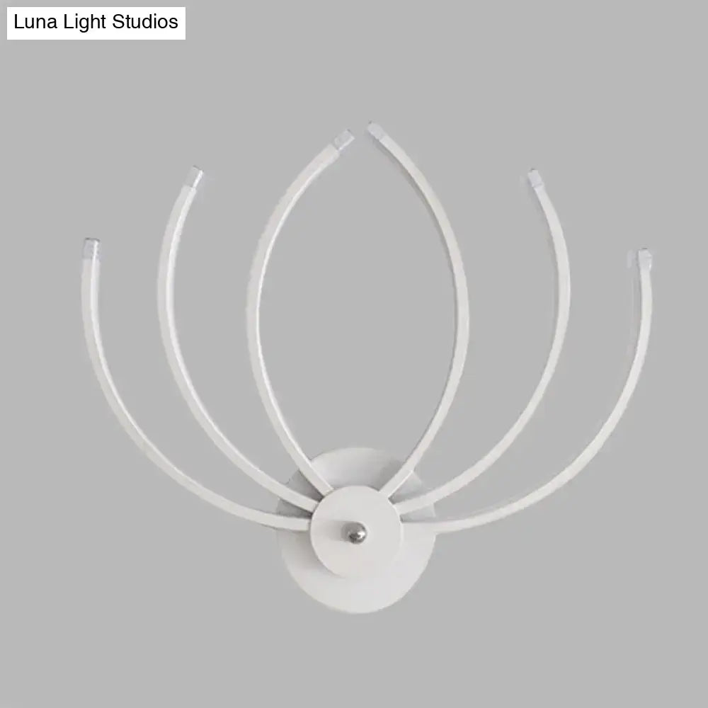 Modern white lotus wall sconce bedroom led curved light