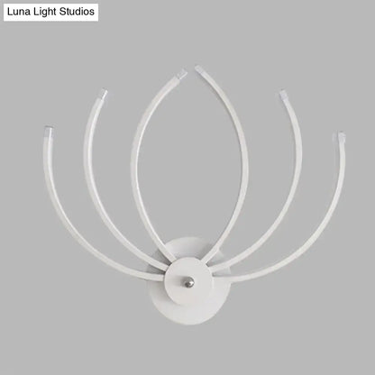 Modern white lotus wall sconce bedroom led curved light