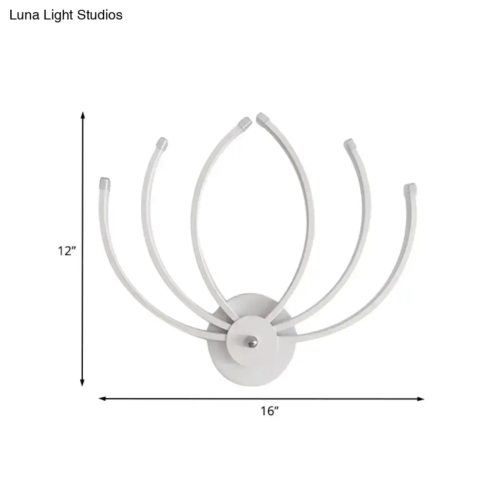 Modern white lotus wall sconce bedroom led curved light