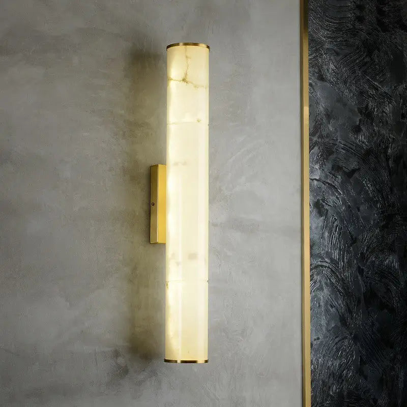 Modern white marble and brass wall lamp living room sconce