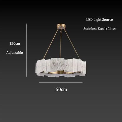 Modern white marble and gold cloud mist glass pendant lights dining room