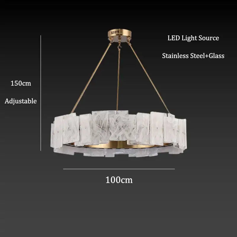 Modern white marble and gold cloud mist glass pendant lights dining room