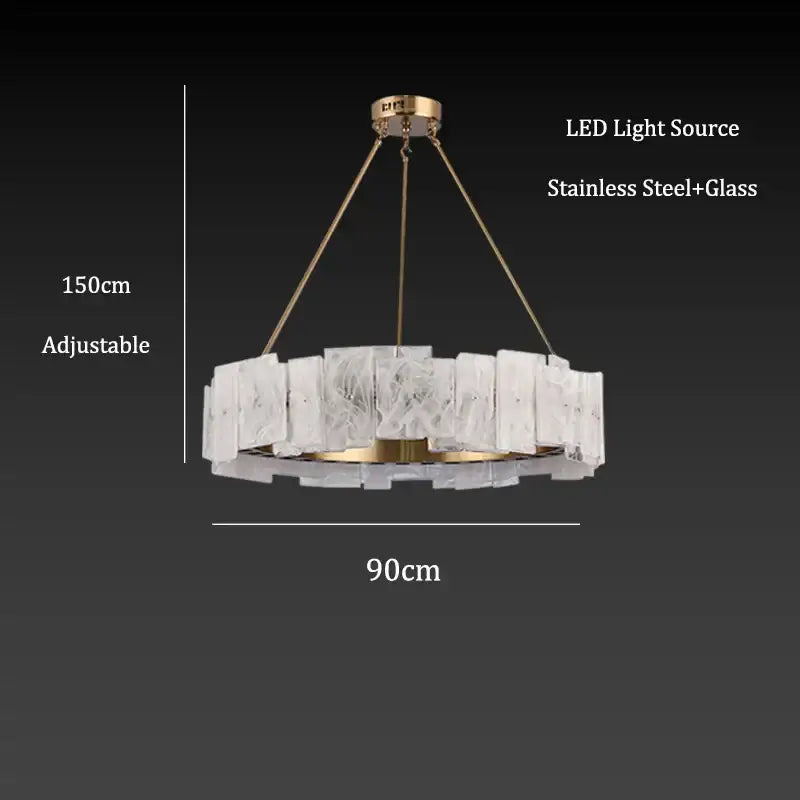 Modern white marble and gold cloud mist glass pendant lights dining room