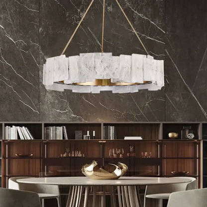Modern white marble and gold cloud mist glass pendant lights dining room